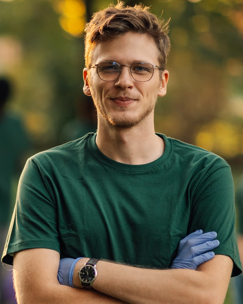 Young Eco Conscious Volunteer Posing With Arms